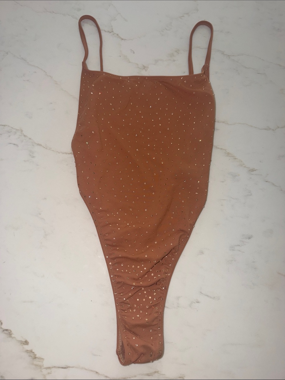 Minimale Animale Women’s Oasis Rhinestone-Embellished High-Cut Thong One Piec
